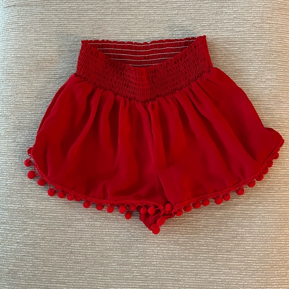 Show Me Your MuMu Pants - Show Me Your Mumu | Red shorts w Pom Pom’s | Size S | worn only once!